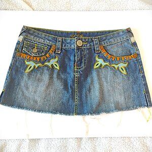 Yag Denim Cutoff Mini Skirt, Jean Skirt for Women or Juniors, Size Medium